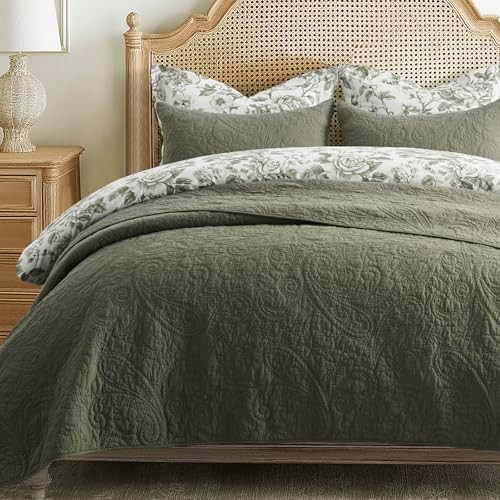 EVERGRACE 100% Cotton Paisley Quilt Set, King Size 3 Piece Set – Prewashed Lightweight Bedsprea... | Amazon (US)