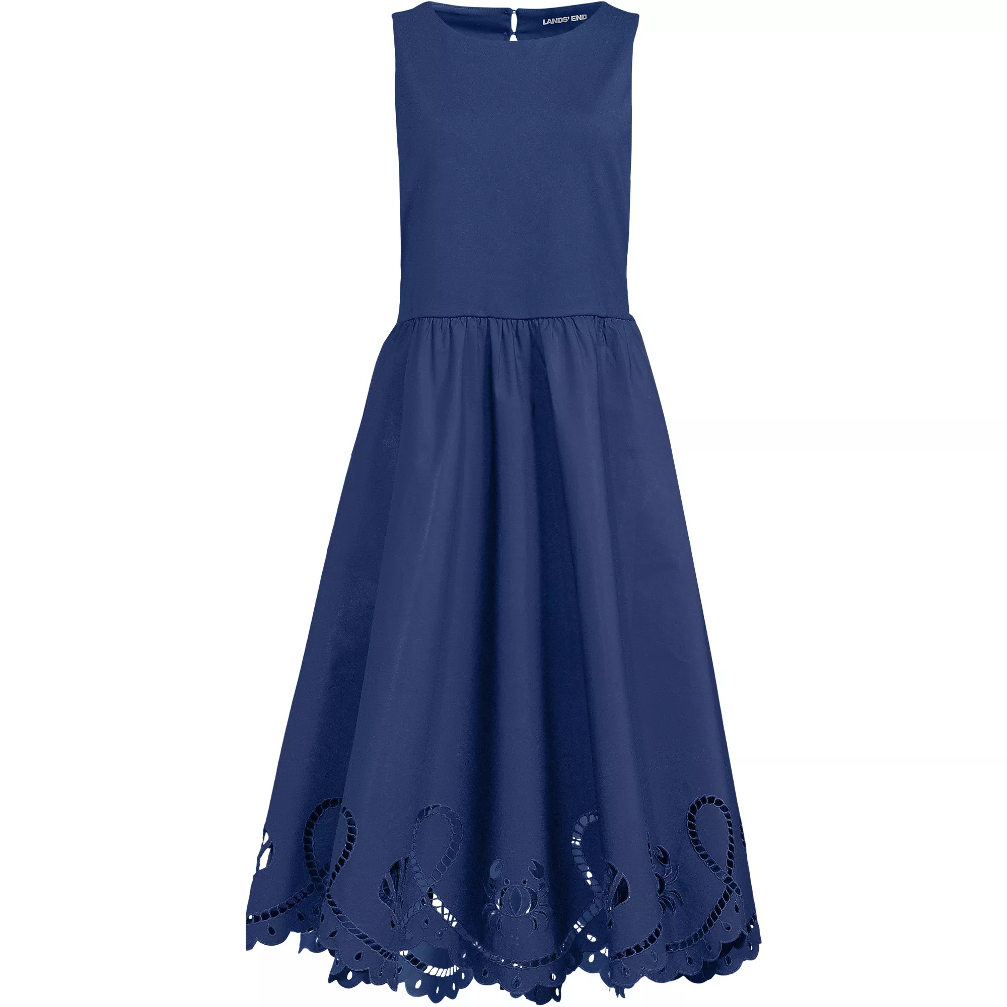 Women's Embroidered Duet Midi Dress | Lands' End (US)