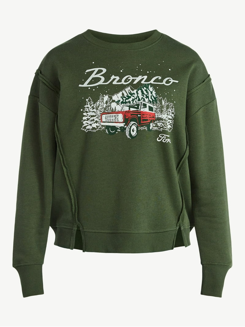 Time and Tru Women's Bronco Wonderland Graphic Sweatshirt with Long Sleeves, Sizes XS-XXXL | Walmart (US)