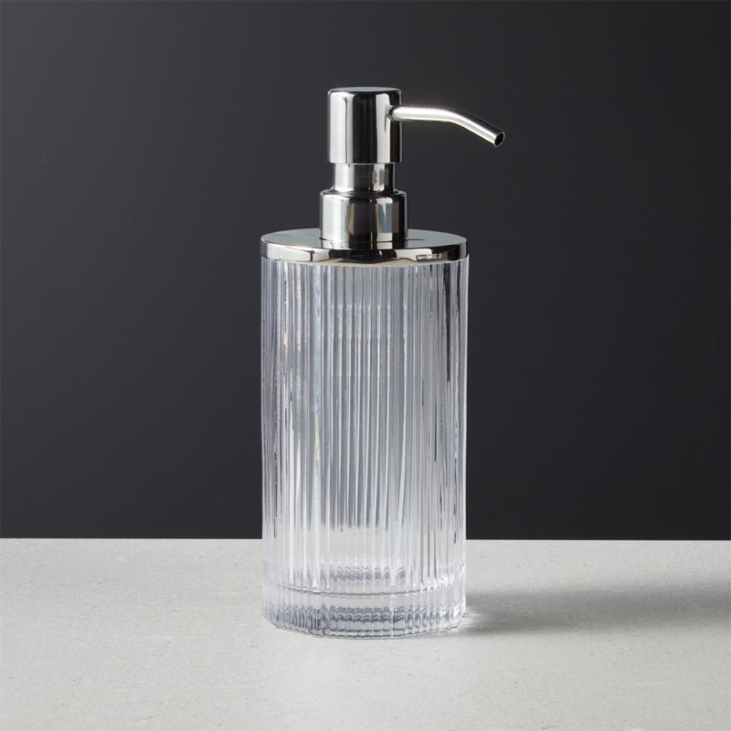 Athena Ribbed Glass Soap Pump + Reviews | CB2 | CB2