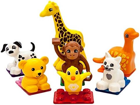 PicassoTiles 7pc Magnetic Animal Action Figure Set for Magnet Building Block Educational STEM Learni | Amazon (US)