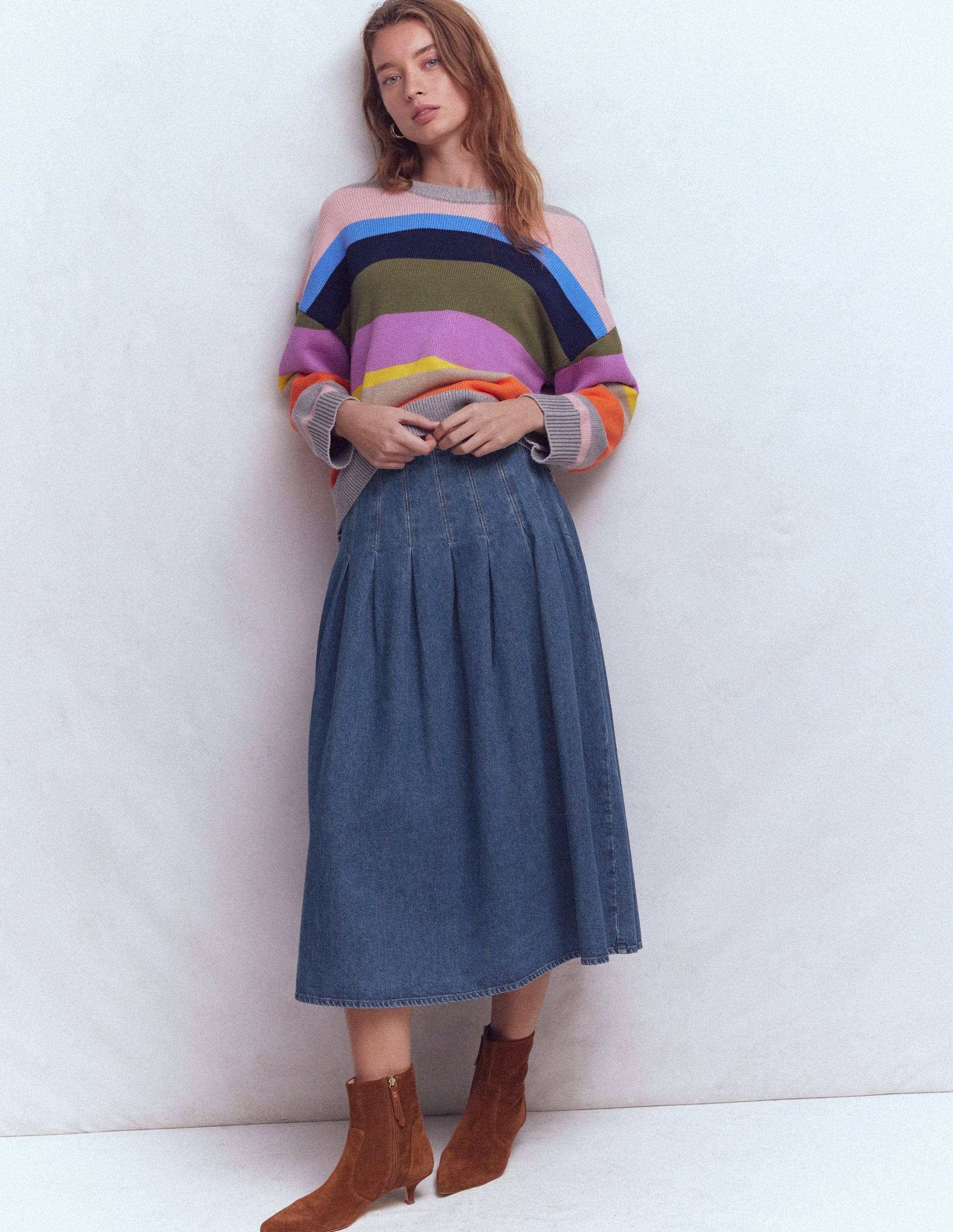 Valentina Denim Skirt-Mid Vintage | Boden (US)