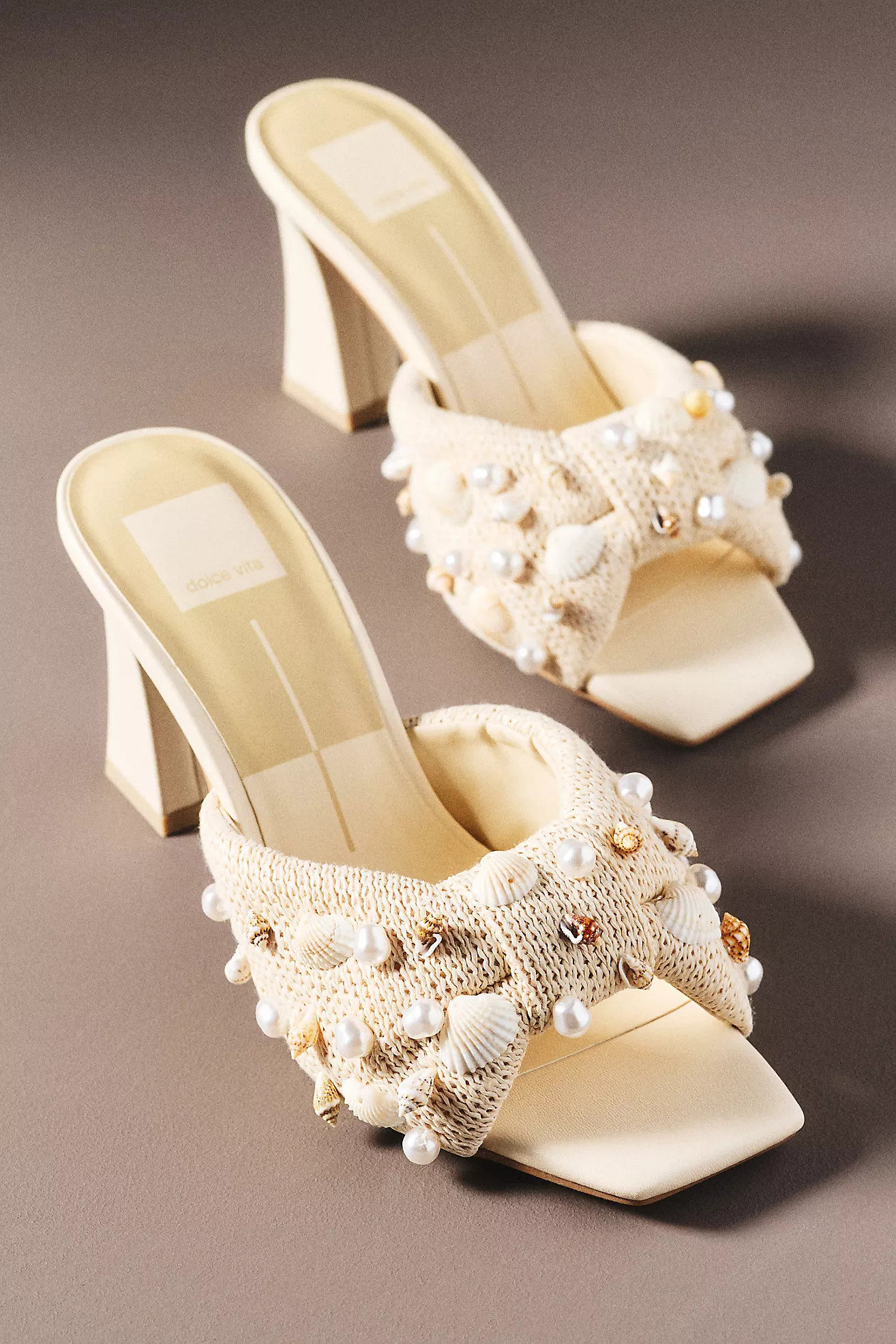 Dolce Vita Tylah Raffia Beaded Heeled Sandals | Anthropologie (US)