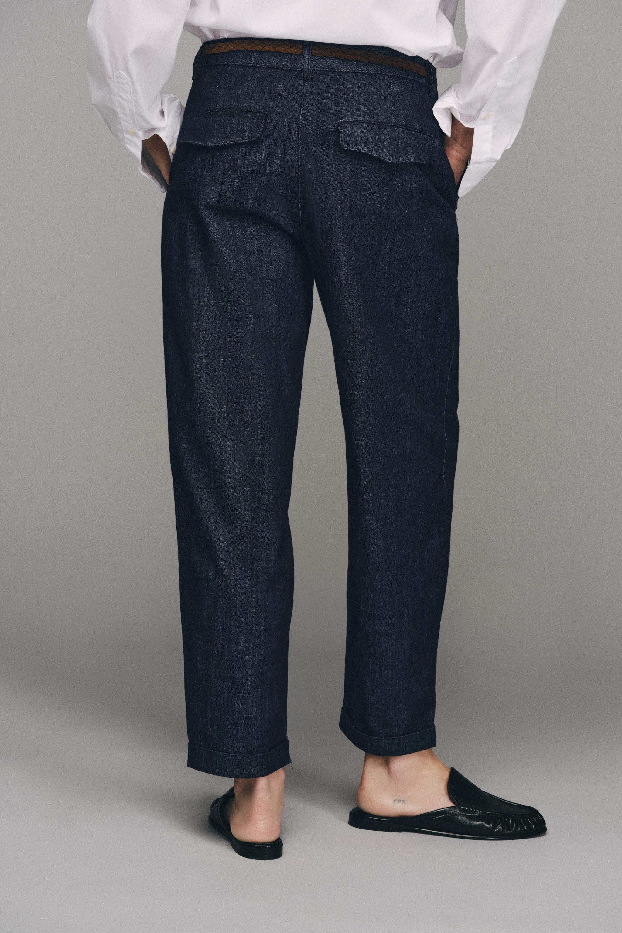 BRAIDED BELT CHINO PANTS | Zara US