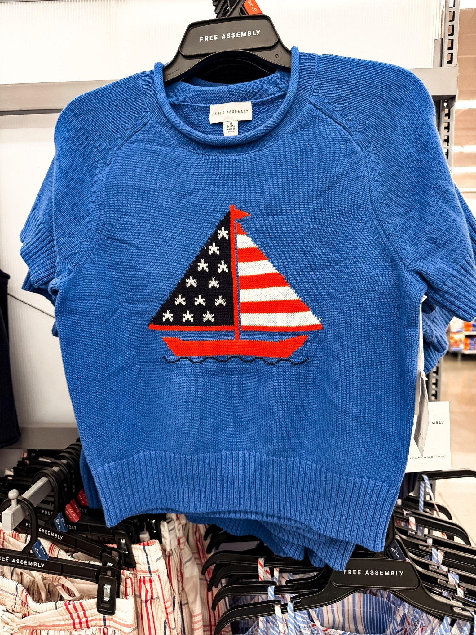 This patriotic sailboat sweater is such a fun find for summer holidays. The Americana sailboat design gives it that classic coastal look, and it would be so cute paired with white denim, cutoff shorts, or thrown over your shoulders for chilly evenings by the water. One of those pieces you’ll wear from Memorial Day through Labor Day.

patriotic sweater, Americana style, coastal fashion, Fourth of July outfit, nautical sweater, sailboat sweater, red white and blue outfit, summer knit, beach vacation style, lake outfit, coastal grandmother style, holiday weekend outfit, summer wardrobe, themominstyle

#LTKootd #LTKSeasonal #LTKTravel
