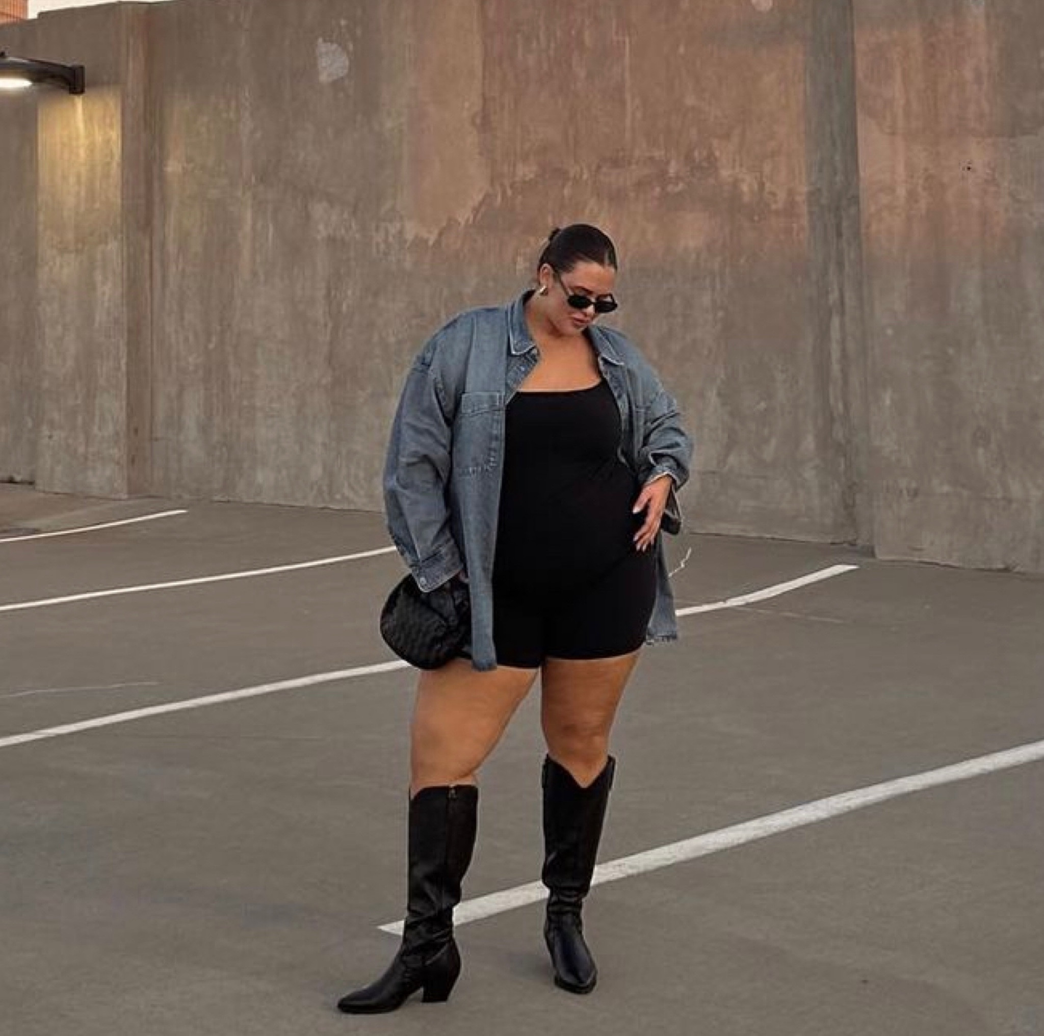 Knee high boots plus size outfit online