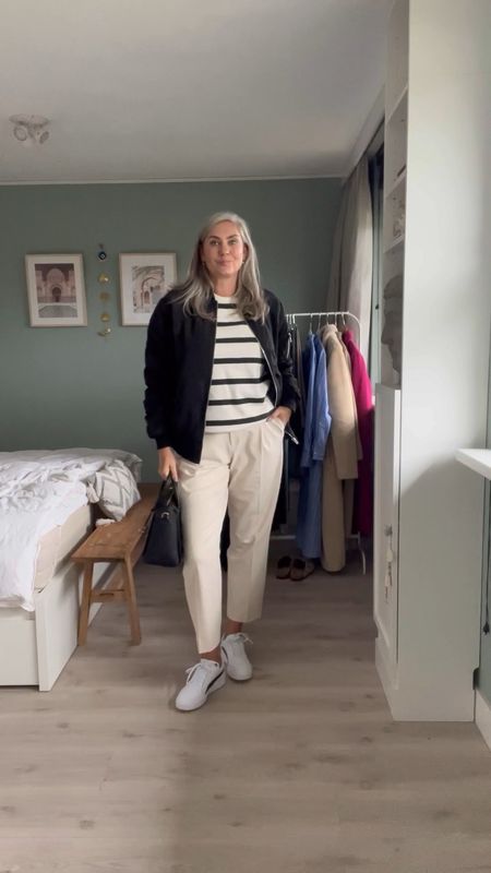 30 days of fall/winter outfits - Day 28

Uniqlo cream pleated heattech trousers, supima cotton t-shirt, long tall sally striped sweatshirt, black bomber jacket, Puma sneakers, Michael Kors bag. 

#LTKmidsize #LTKover40 #LTKeurope