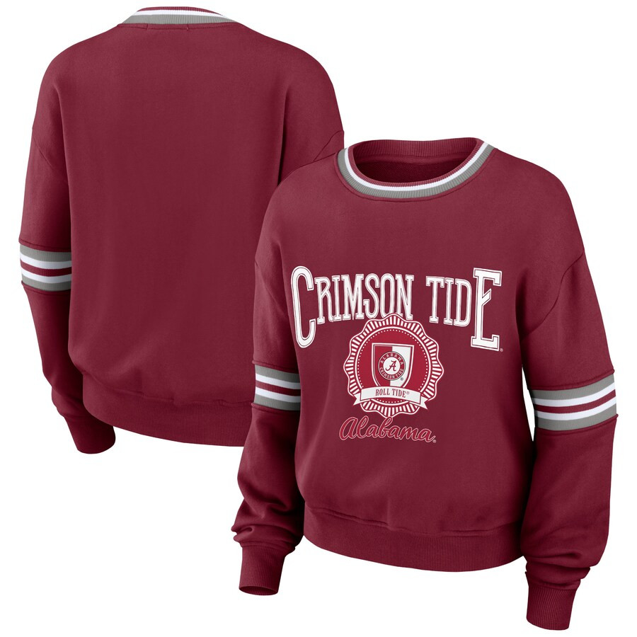 Alabama Crimson Tide WEAR by Erin Andrews Women's Vintage Pullover Sweatshirt - Crimson | Fanatics