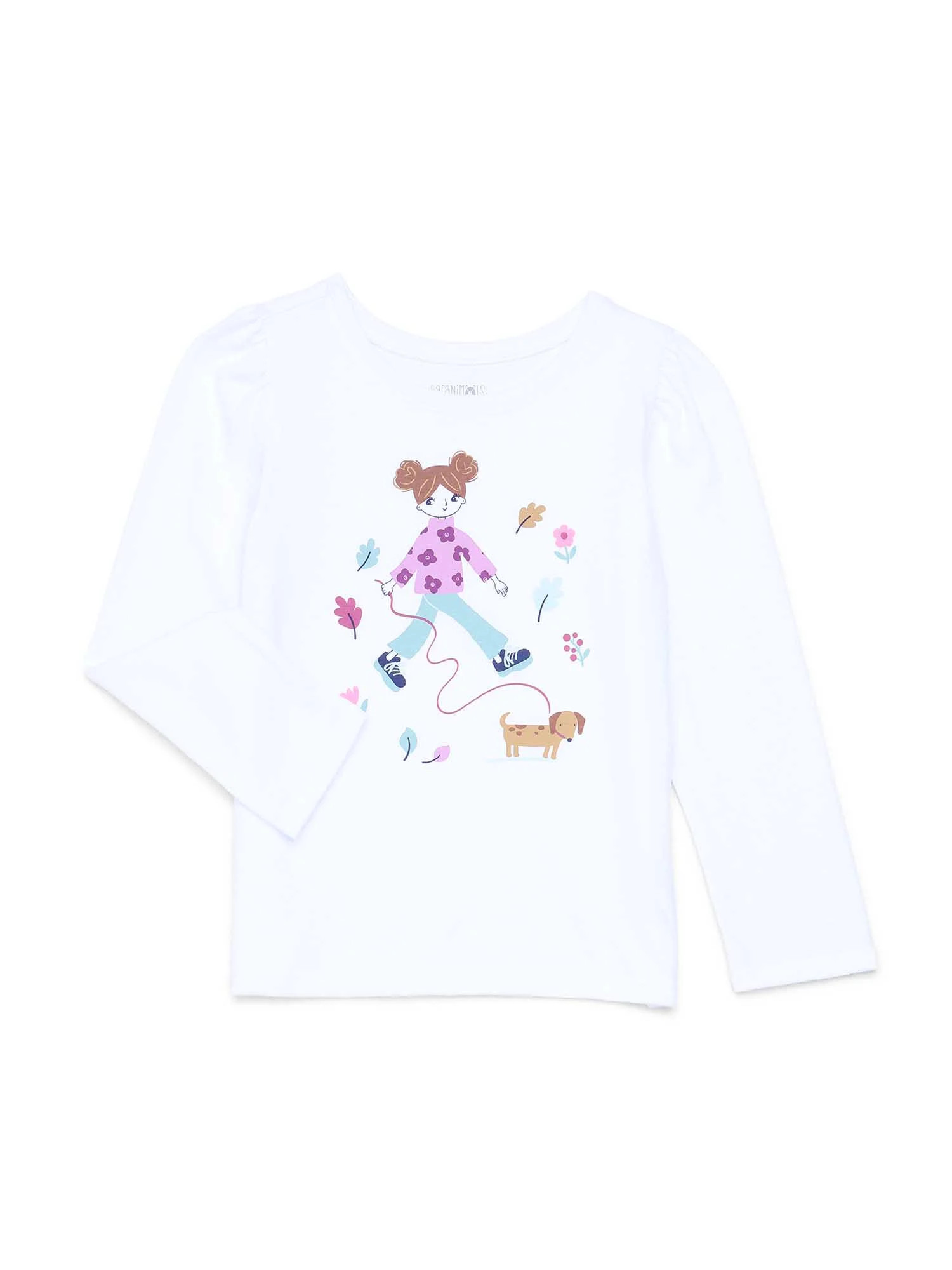 Garanimals Toddler Girl Long Puff Sleeve Graphic T-Shirt, Sizes 18M-5T | Walmart (US)