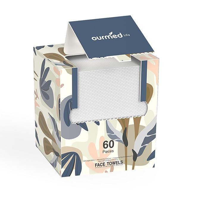 Ourmed Life Disposable Face Towel | Lint-Free Biodegradable Towels | Dry Makeup Remover Clean Wip... | Amazon (US)