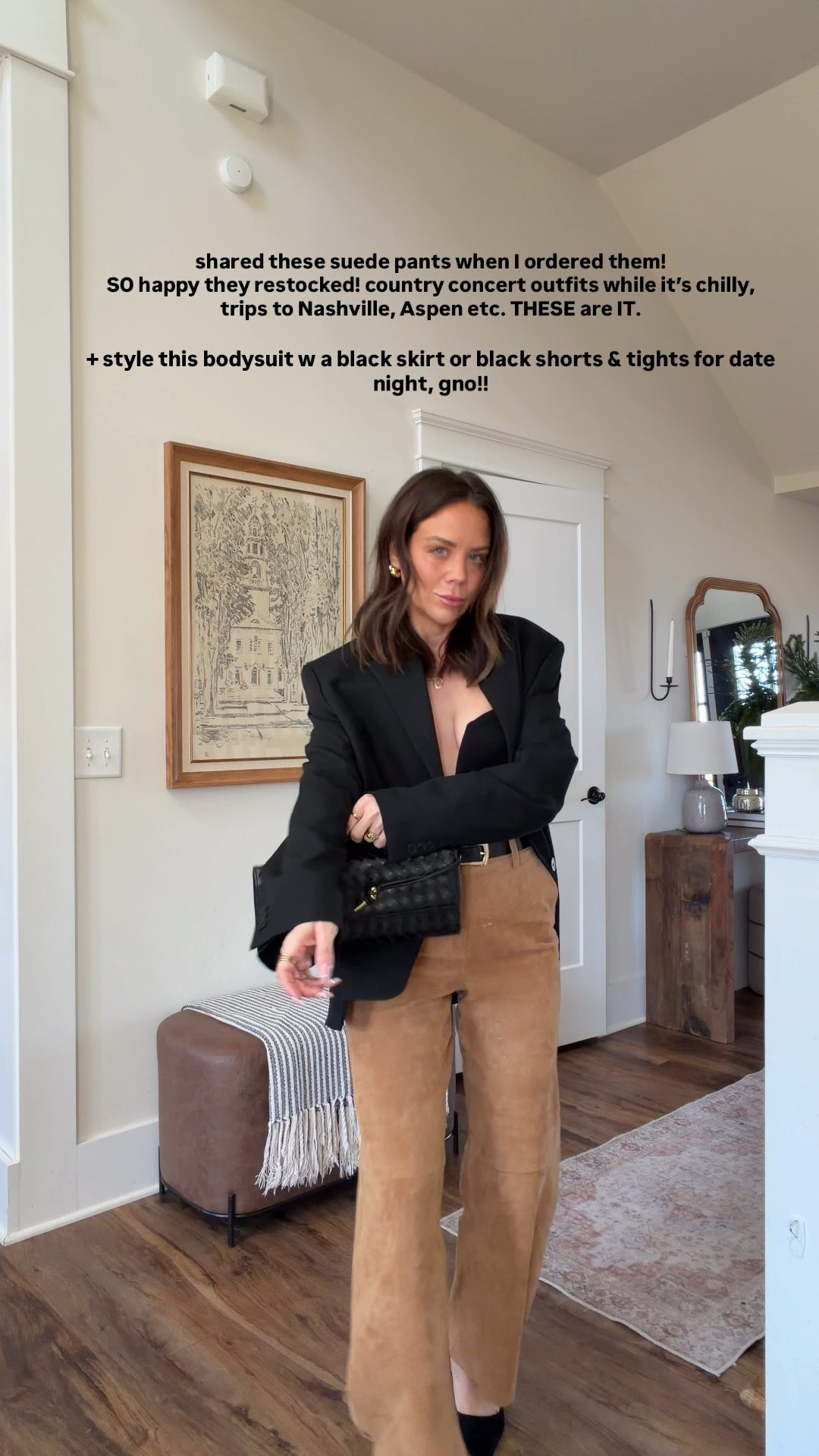 Zara spring outfit inspo! Tts suede pants that will last a lifetime. Bodysuit SIZE UP! I’m in small 

#LTKootd #LTKmomlife #LTKgrwm