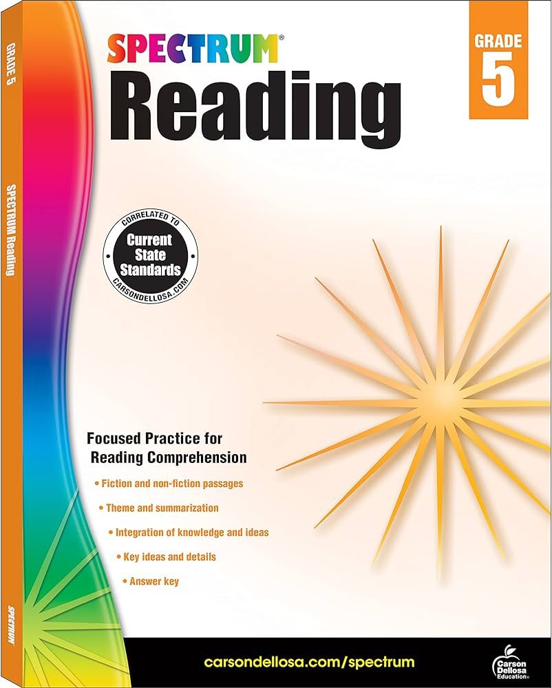 Spectrum Reading Comprehension Grade 5 Workbooks, Ages 10 to 11, 5th Grade Reading Comprehension,... | Amazon (US)