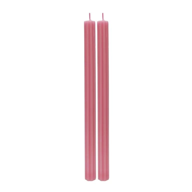 Better Homes & Gardens Unscented Taper Candles, Pink, 2-Pack, 11 inches Height | Walmart (US)