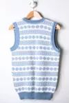 Vintage 90s Light Blue & Cream Knit Sweater Vest | Urban Outfitters (US and RoW)