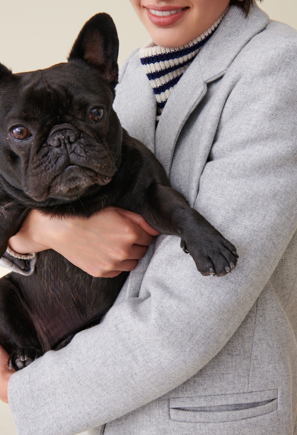 Manteau mi-long tailleur gris clair | Claudie FR | Claudie Pierlot (FR, DE, ES, UK)