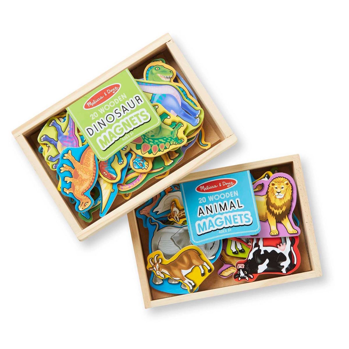 Melissa & Doug Wooden Magnets Set - Animals and Dinosaurs With 40 Wooden Magnets | Target