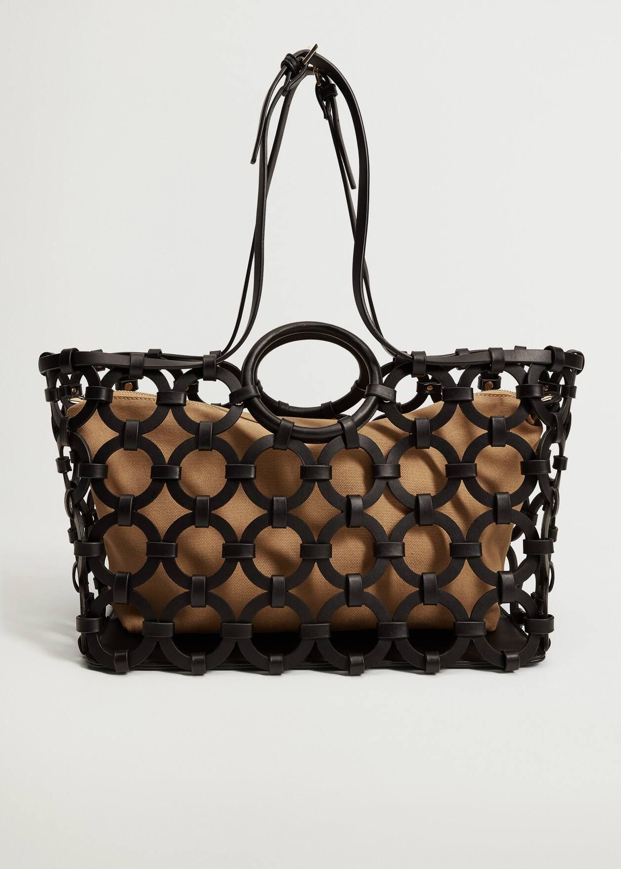 Geometric design basket bag | MANGO (US)