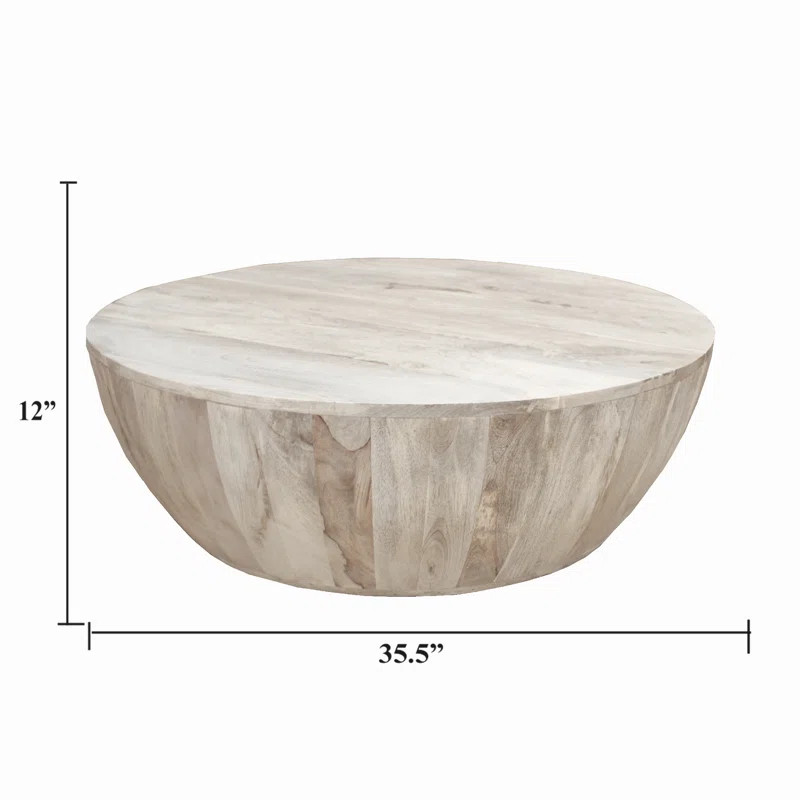 Cassius Solid Wood Single Drum Coffee Table | Wayfair North America