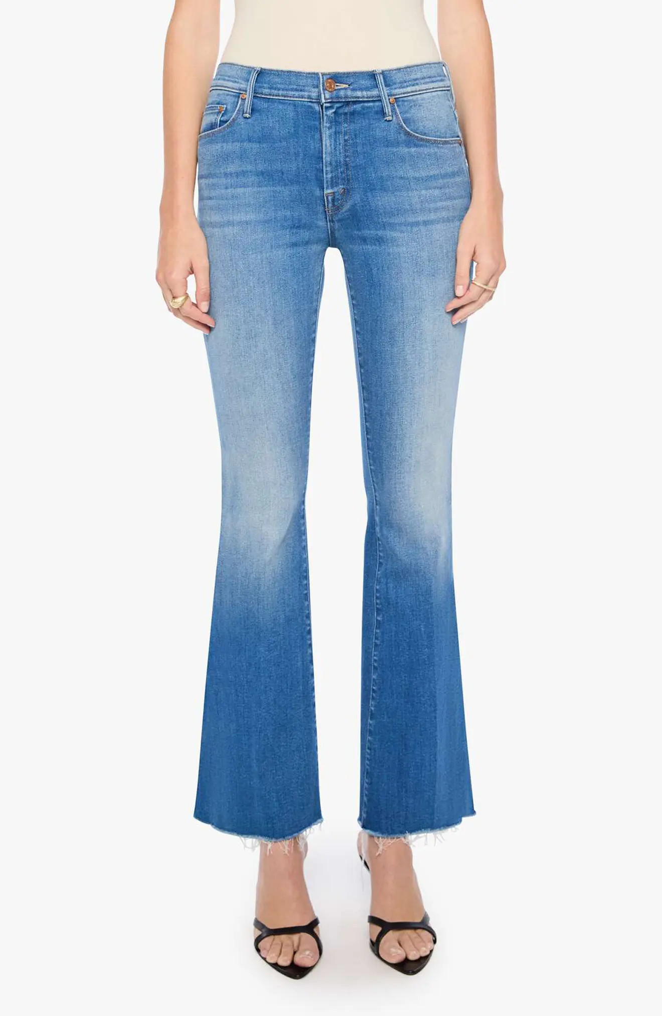 The Lil' Weekend Fray Hem Flare Leg Jeans (Women) | Nordstrom | Nordstrom