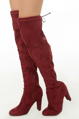 Faux Suede Thigh-High Boots | Forever 21 (US)