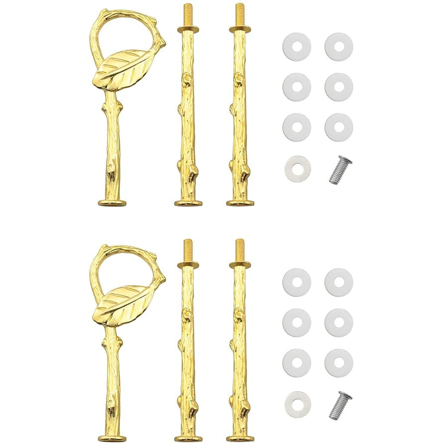 2PCS 3-Level Leaf-Shaped Cake Stand 3 Tier Cupcake Stand Hardware Handles with Screws and Flat Wa... | Amazon (US)
