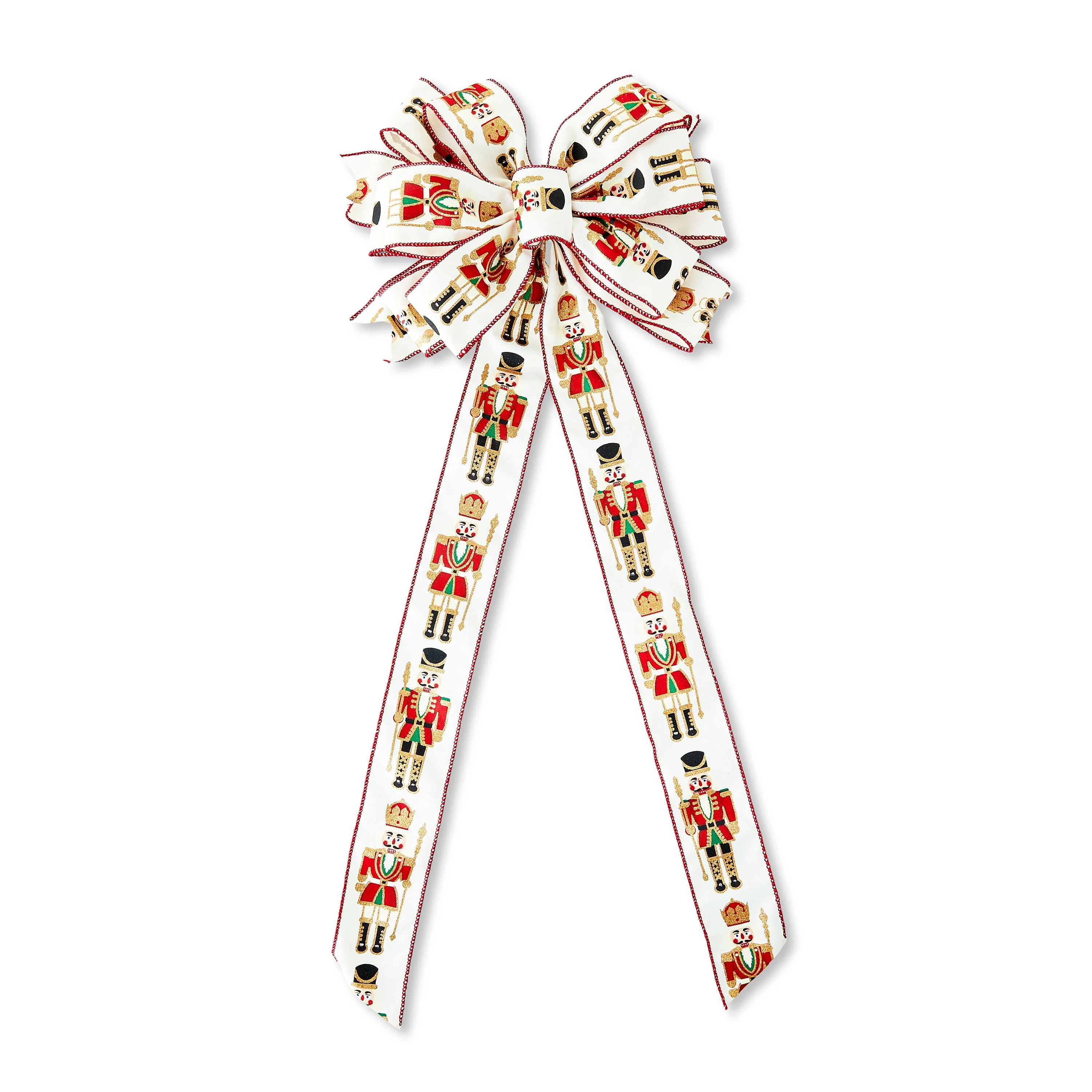 Red & Cream Nutcracker Bow, 14 in, by Holiday Time - Walmart.com | Walmart (US)