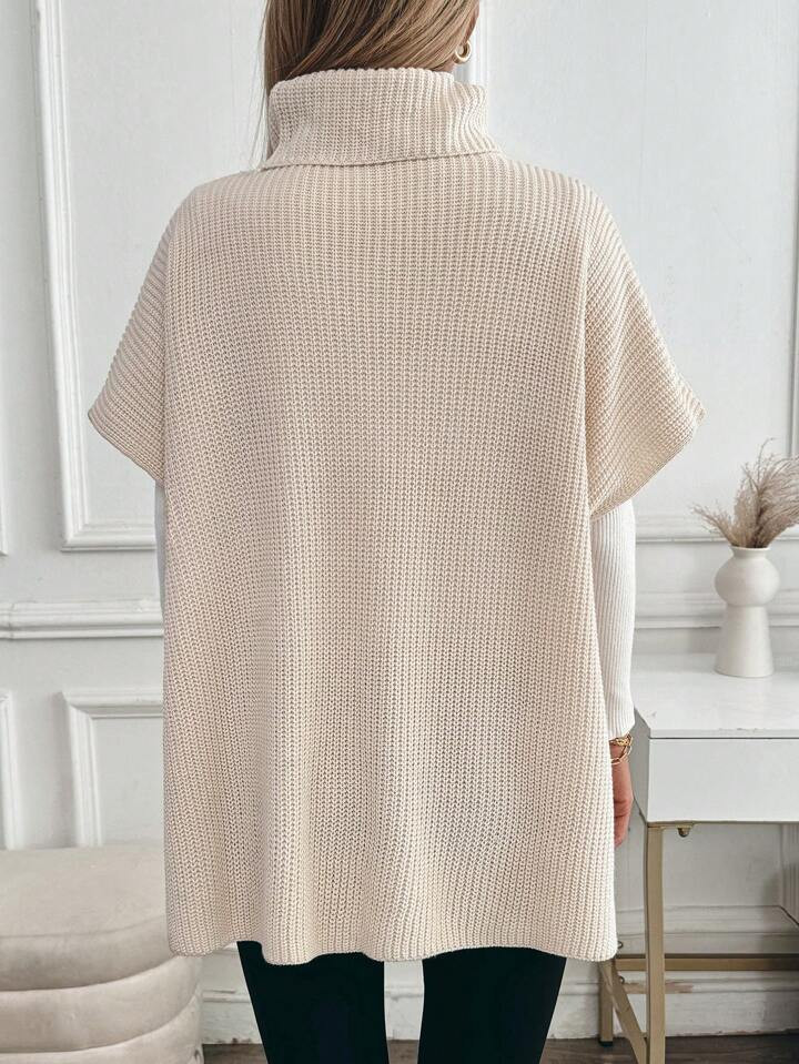 Chiquease Loose Casual Turtleneck Pocket Women Sweater Dress | SHEIN