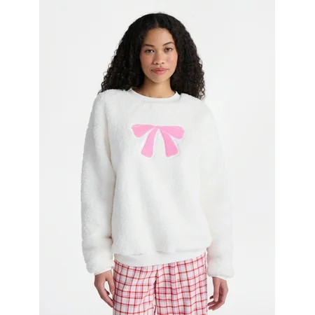 No Boundaries Sleepwear Teddy Fleece Pullover, Lightweight, Women’s | Walmart (US)