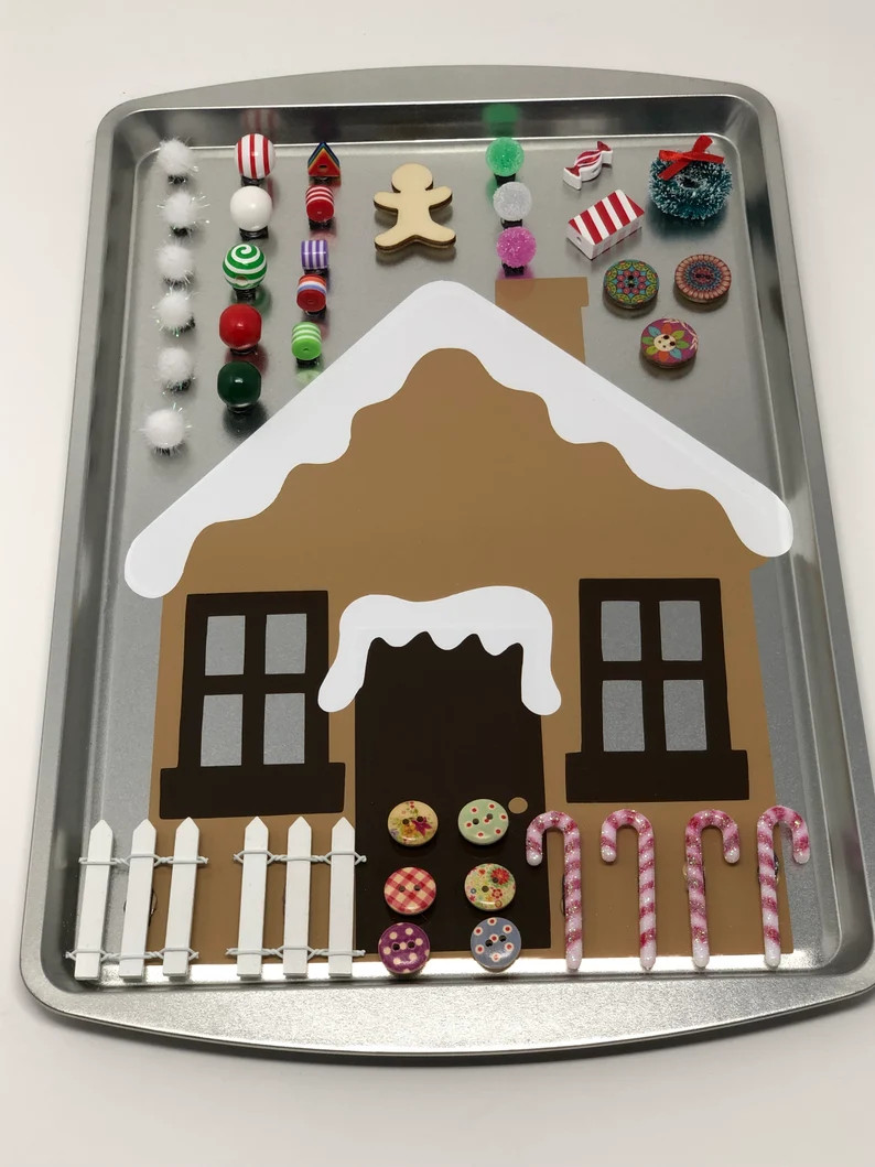Magnetic Gingerbread House Sensory Kit - Etsy | Etsy (US)