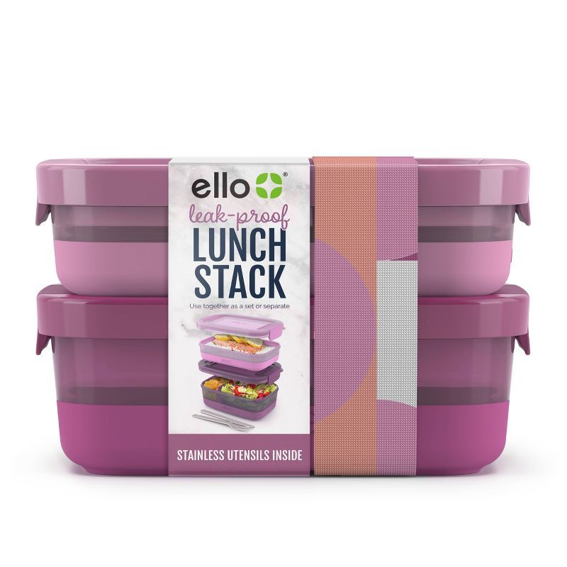 Ello 2pk Plastic Lunch Stack Food Storage Container | Target