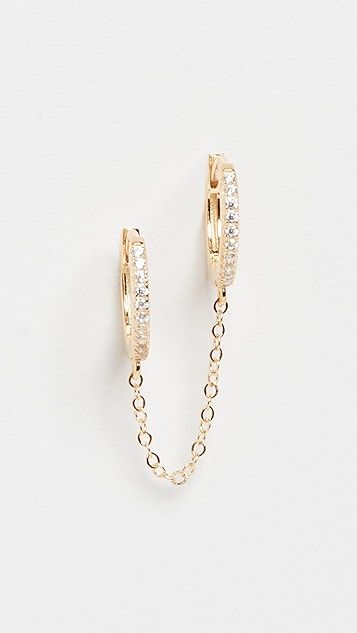 Double Huggie Chain Earring | Shopbop