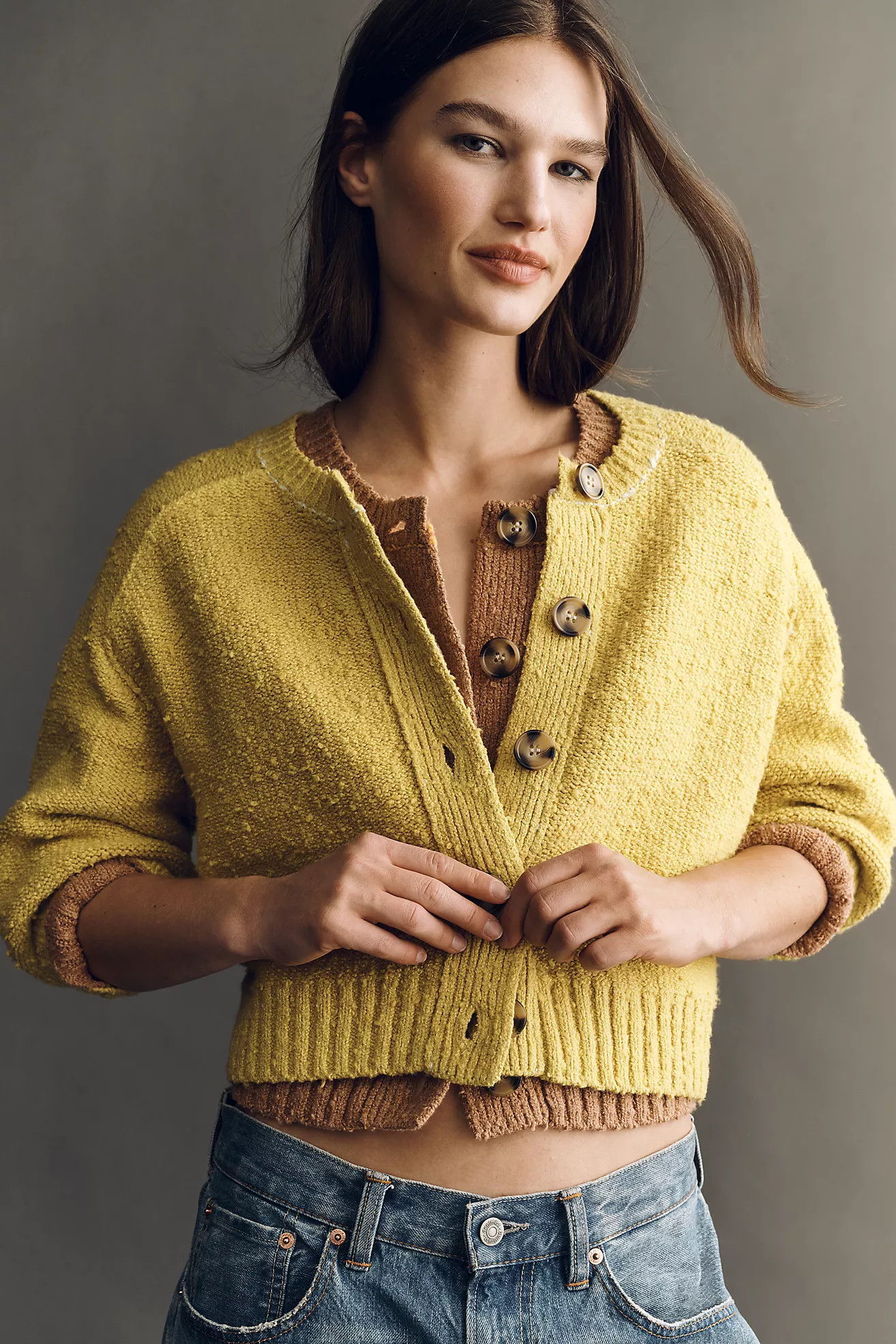Pilcro Textured Crop Cardigan Sweater | Anthropologie (US)
