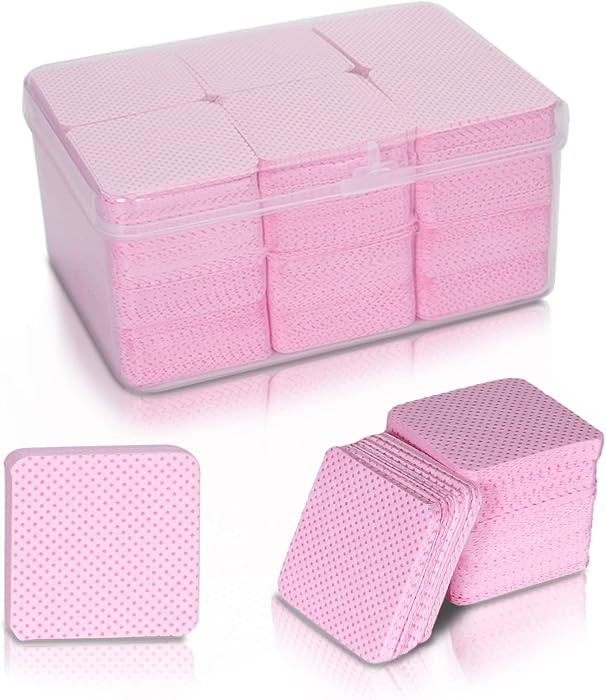Pink Lint Free Nail Wipes with Storage Case- 1080PCS Super Absorbent Nail Polish Remover Pads- Li... | Amazon (US)