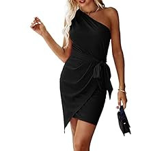 Amazon.com: PRETTYGARDEN Women's Summer Fashion 2023 One Shoulder Ruched Bodycon Dresses Sexy Fit... | Amazon (US)
