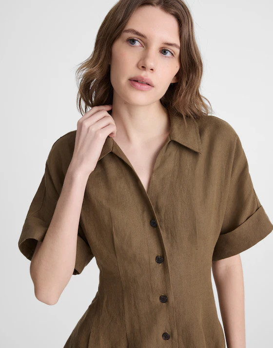 The Perry Mini Shirtdress in 100% Linen | Madewell