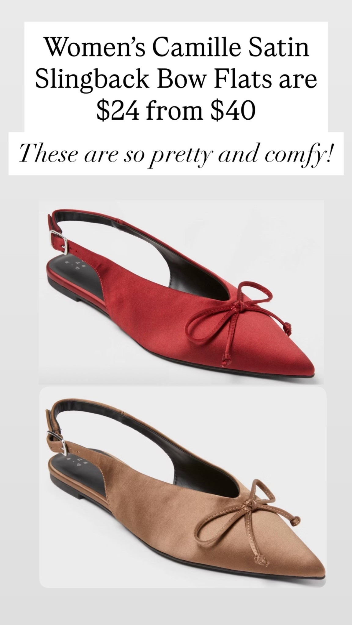 Satin sling back flats are $24 from $40!

#LTKHoliday #LTKShoeCrush #LTKSaleAlert