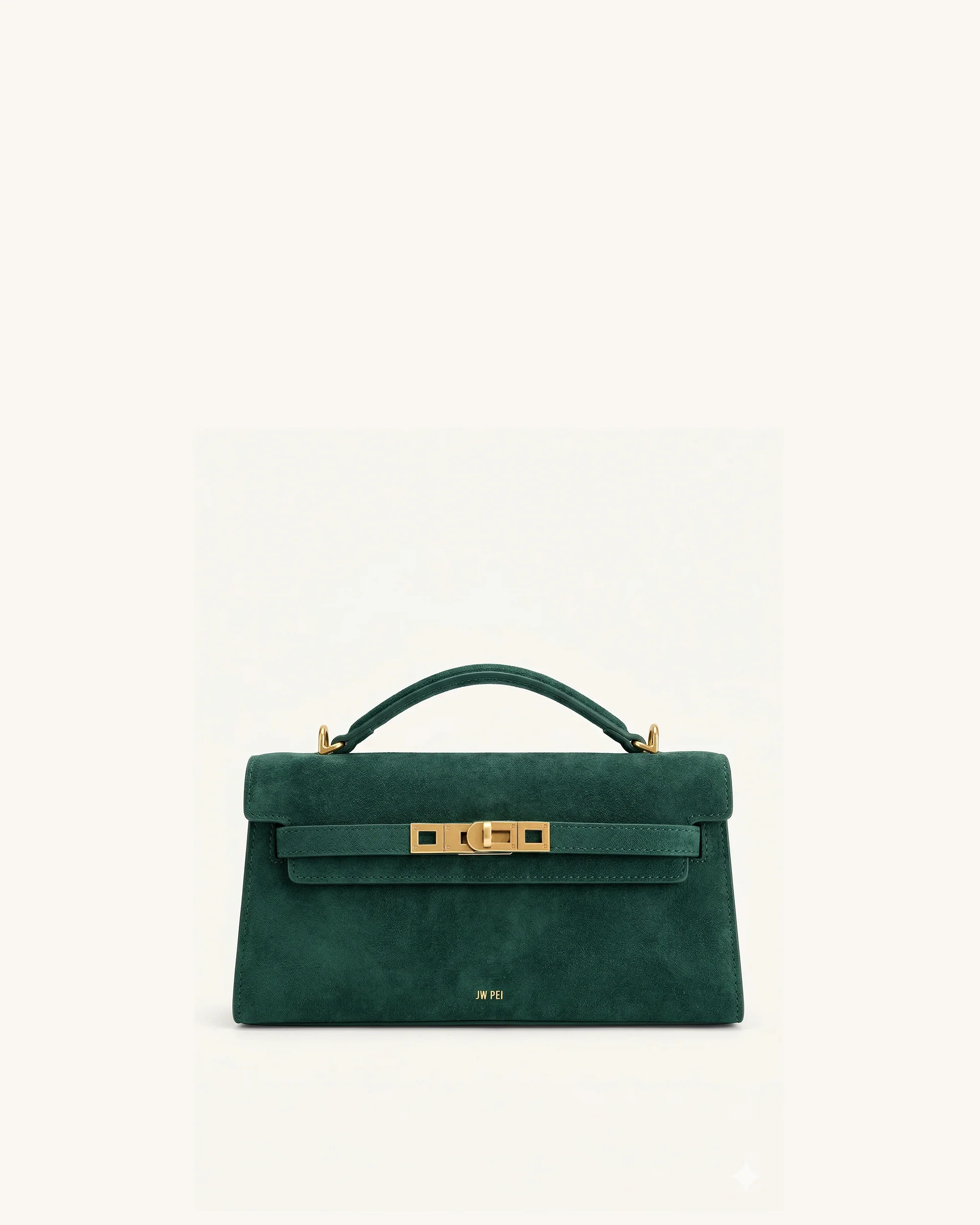 Noor Faux Suede Top Handle Bag - Forest Green | JW PEI US