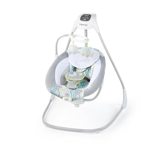 Ingenuity SimpleComfort Lightweight Compact 6-Speed Multi-Direction Baby Swing, Vibrations & Nature Sounds, 0-9 Months 6-20 lbs (Everston) | Amazon (US)