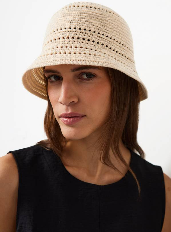 Neutral Crochet Bucket Hat One Size | Tu Clothing