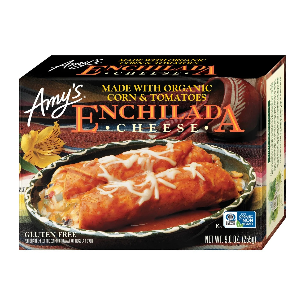 Amy's Gluten Free Non GMO Cheese Enchilada, 9oz Box (Frozen) | Walmart (US)