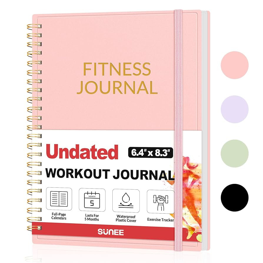 Fitness Journal Workout Planner for Women & Men, A5 (6.4" x 8.3") Workout Journal Log Book Planne... | Amazon (US)