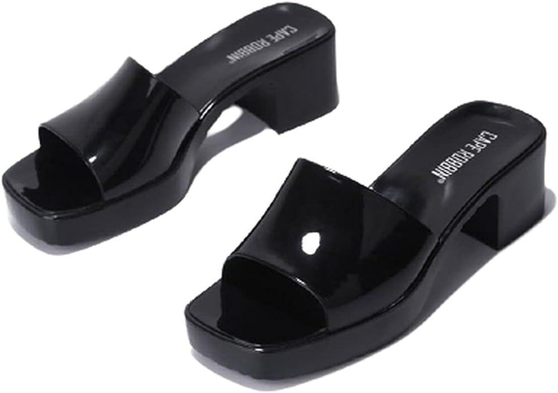 Cape Robbin Jelly Chunky Block Heel Sandals | Amazon (US)