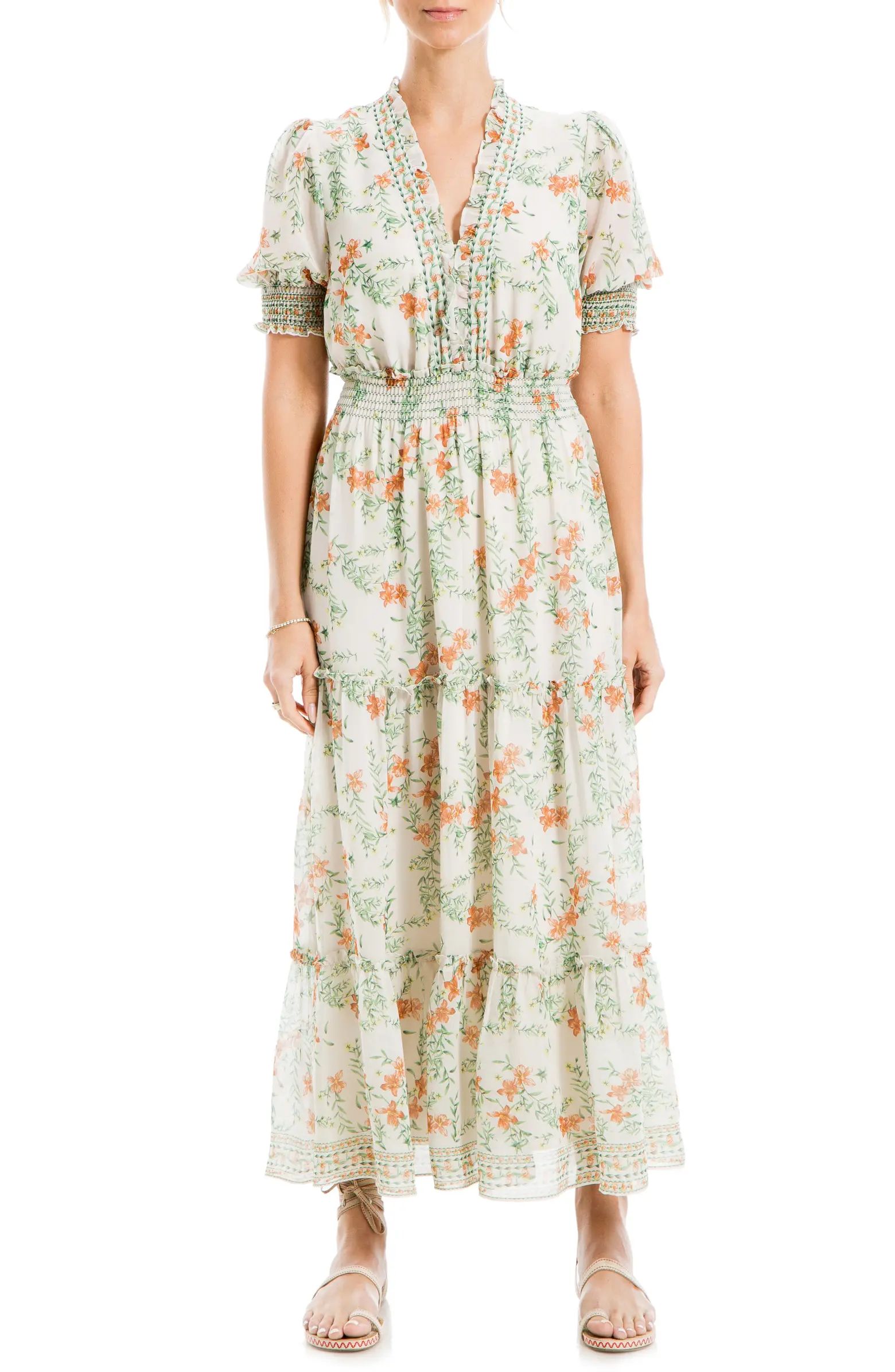 Floral Tiered Midi Dress | Nordstrom Rack