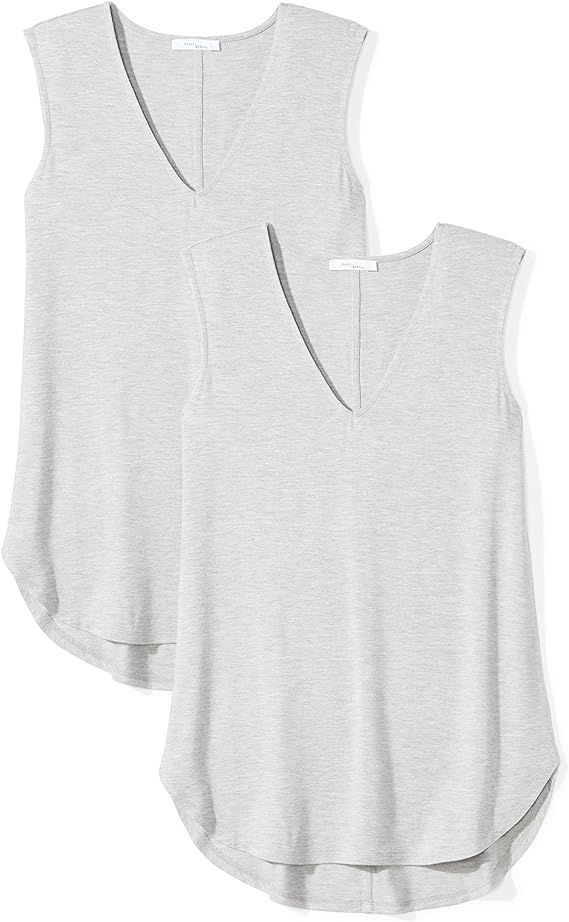 Daily Ritual Women's Jersey Standard-Fit V-Neck Tank Top, Multipacks | Amazon (US)