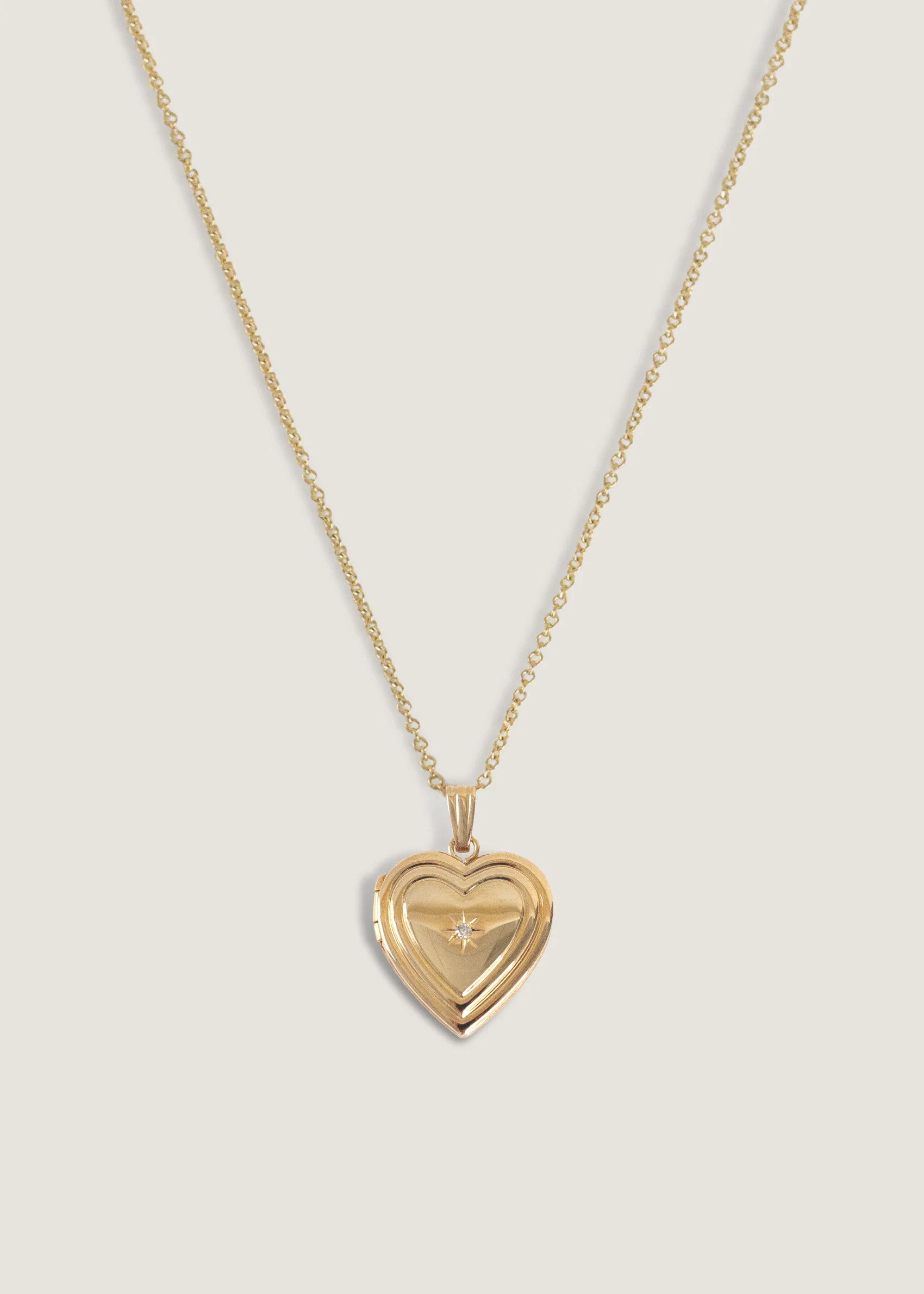 Ribbed Maison Heart Locket Necklace Diamond - Kinn | Kinn