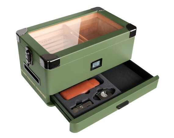 Military Glass Top Humidor Matte Green With Front Digital | Etsy | Etsy (US)