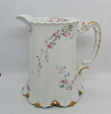 Haviland No. 2 Water Pitcher - Pink Florals - Schleiger 249E Portia Blank | eBay US