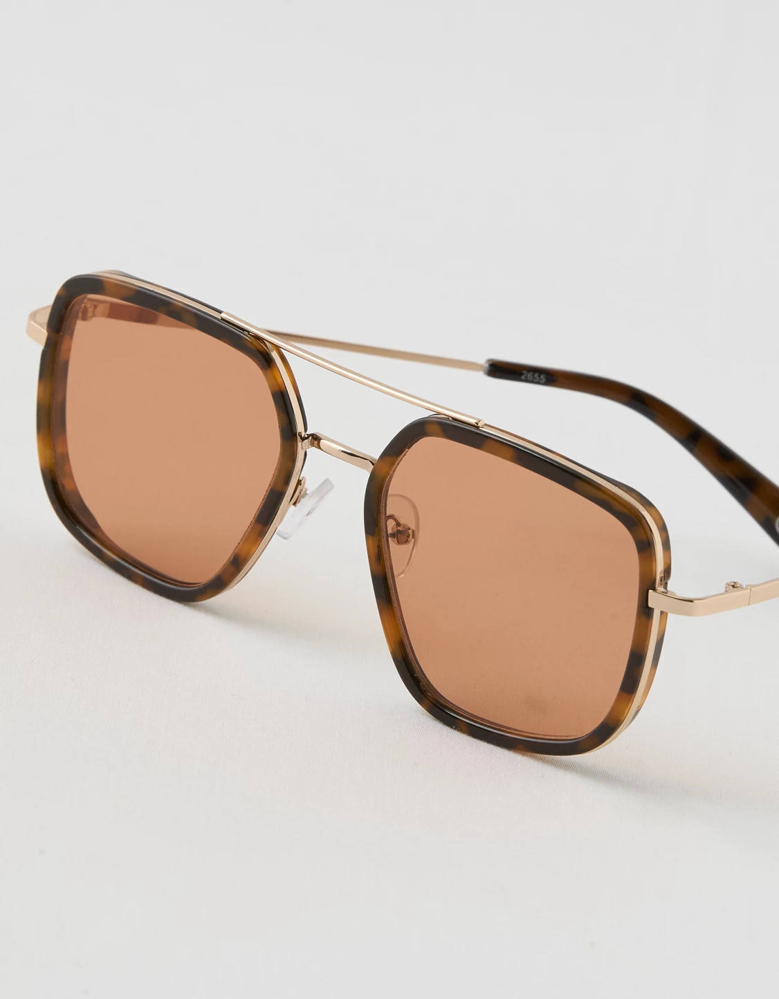 Aerie Metal Double Bridge Square Sunglasses | Aerie
