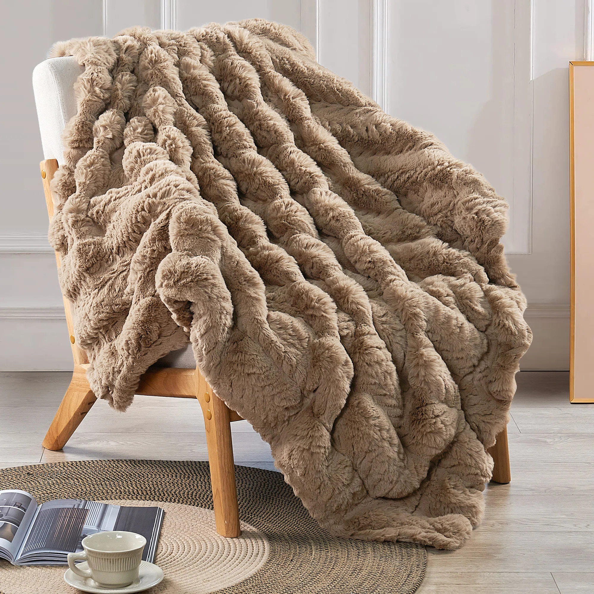 Home Soft Things Faux Fur Throw Blanket | Wayfair | Wayfair North America