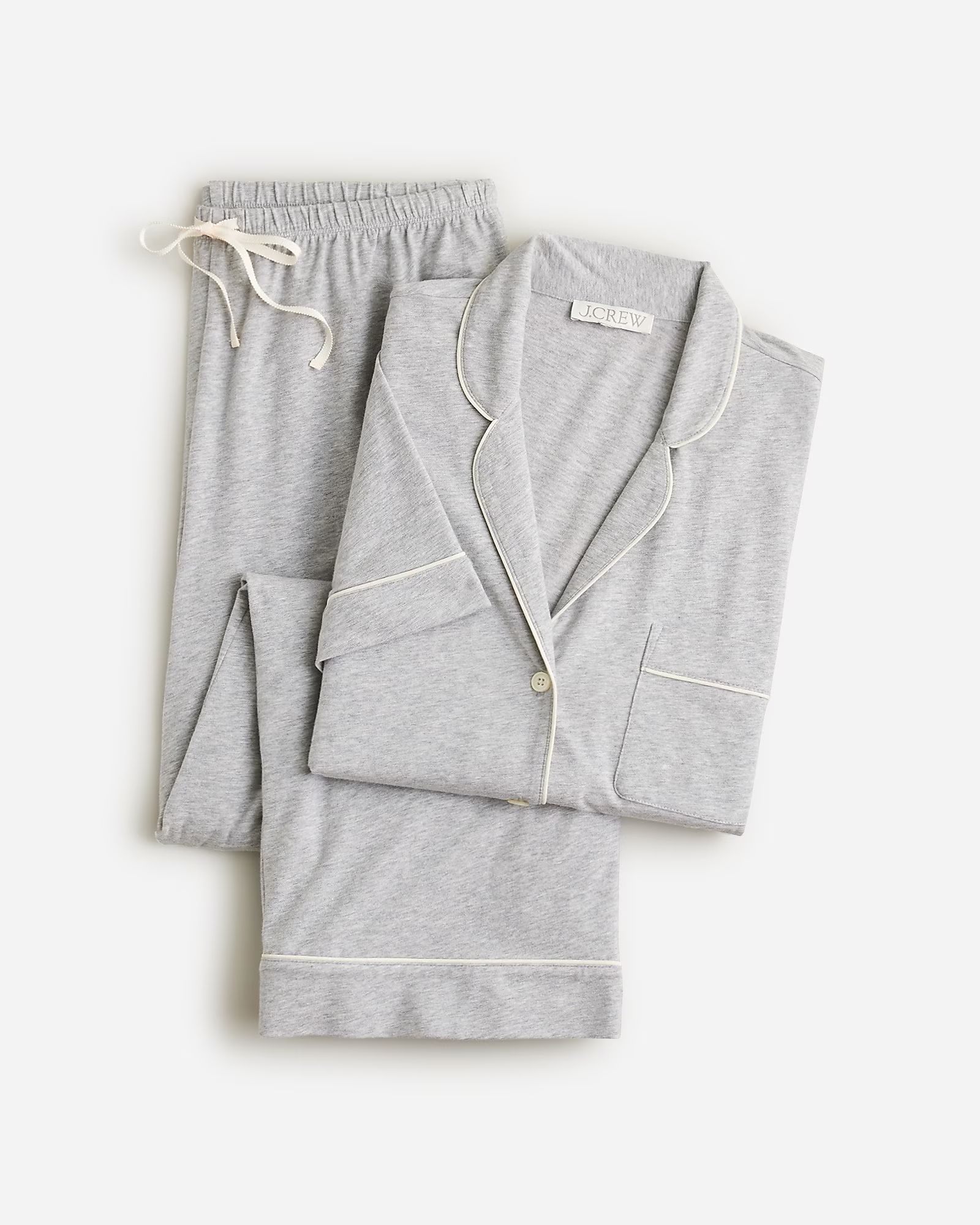 Short-sleeve pajama pant set in dreamy cotton-blend | J.Crew US